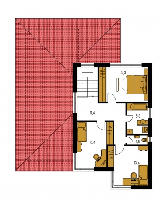 Mirror image | Floor plan of second floor - TREND 287